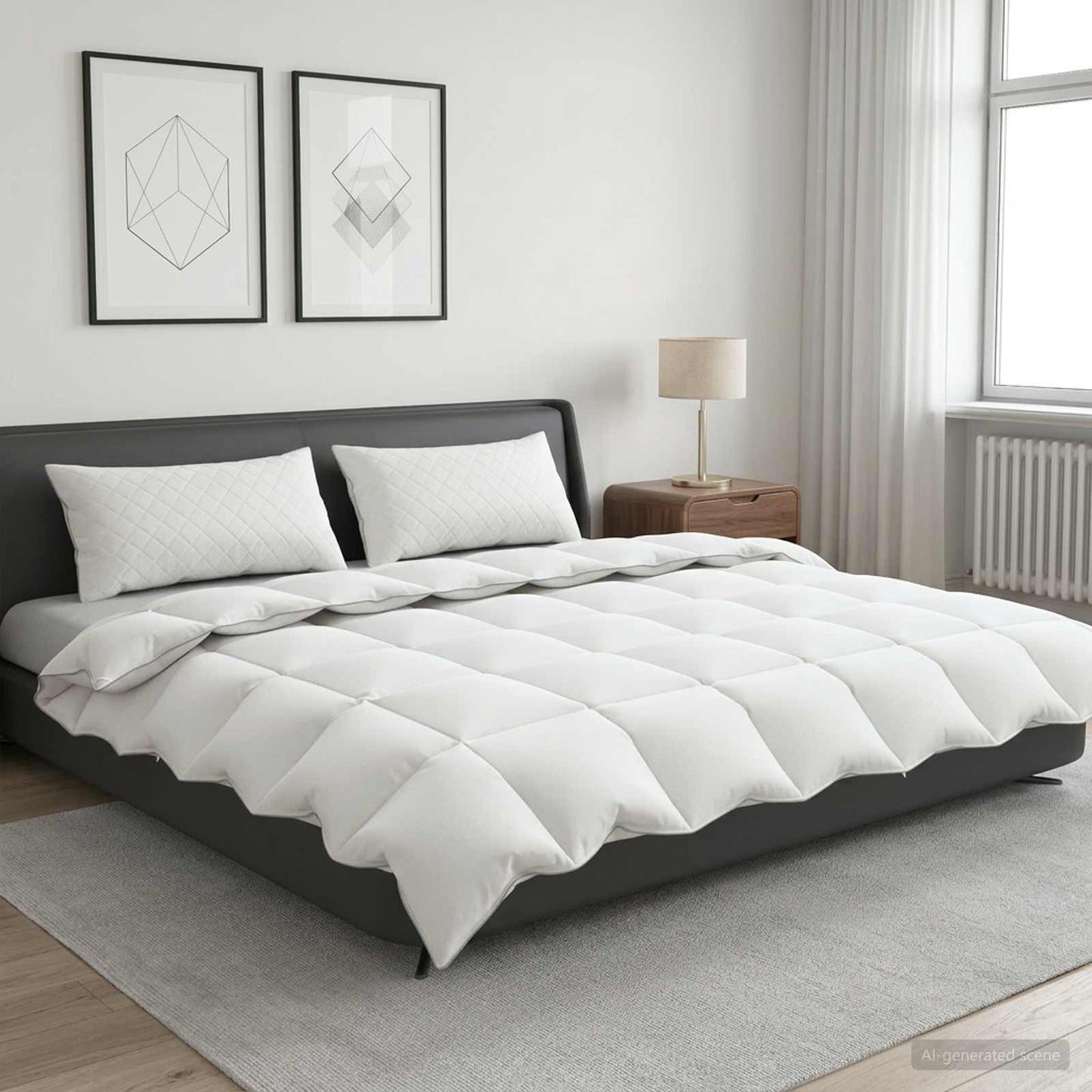 90% ganzen dons dekbedset FULDA 3 st 220 x 240 cm 210 GSM Wit