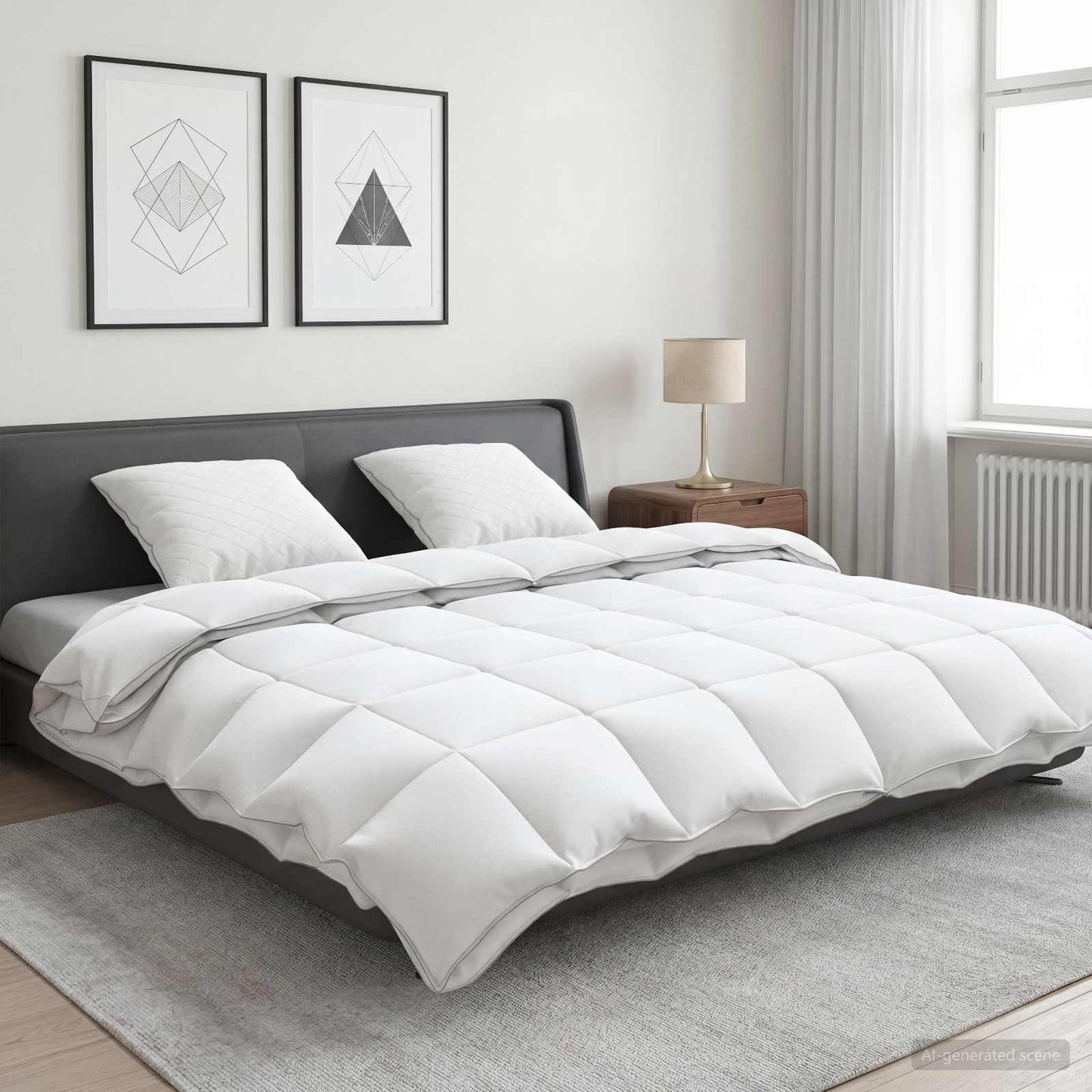 90% ganzen dons dekbedset FULDA 3 st 200 x 240 cm 310 GSM Wit