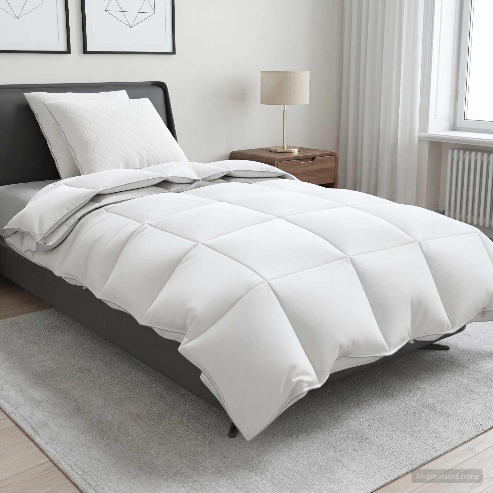 90% ganzen dons dekbedset FULDA 3 st 135 x 220 cm 310 GSM Wit