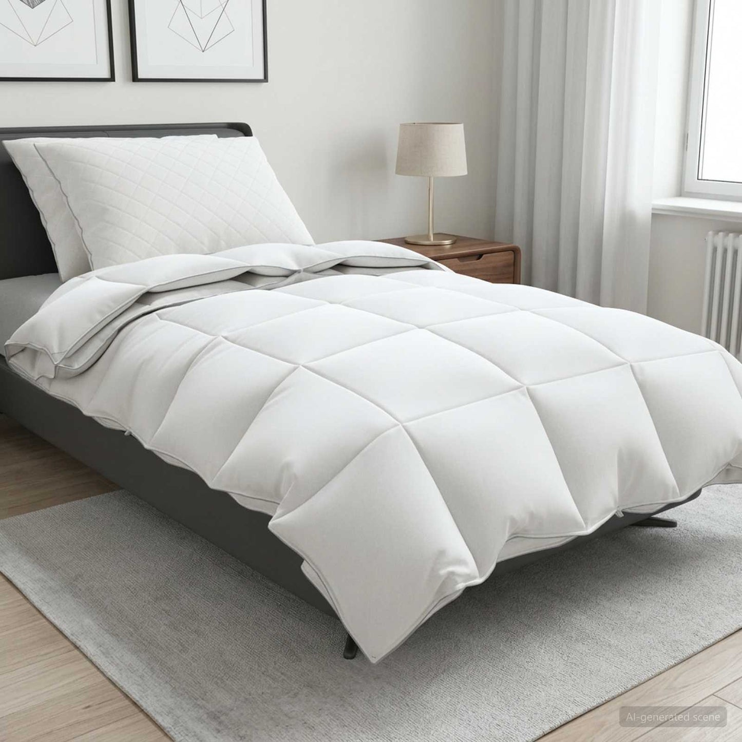 90% ganzen dons dekbedset FULDA 3 st 135 x 220 cm 310 GSM Wit