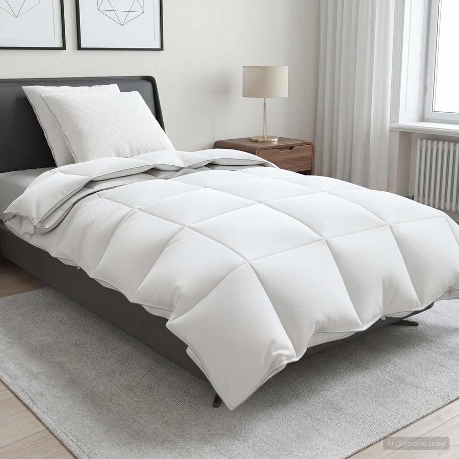 90% ganzen dons dekbedset FULDA 3 st 140 x 220 cm 310 GSM Wit