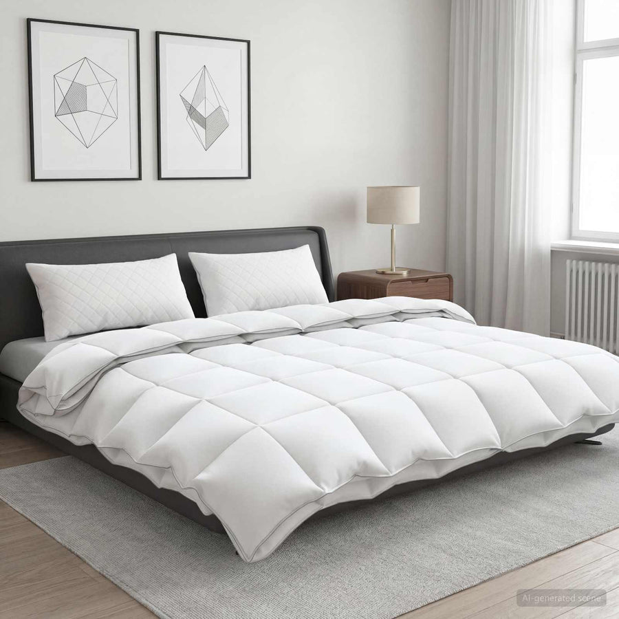 90% ganzen dons dekbedset FULDA 3 st 240 x 260 cm 310 GSM Wit