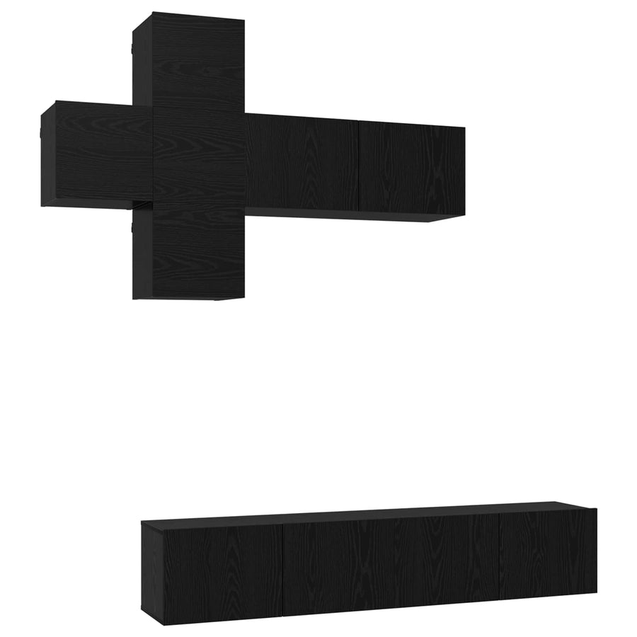 Tv-meubelset Wandgemonteerd 3 pcs Bewerkt hout
