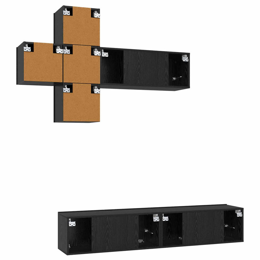 Tv-meubelset Wandgemonteerd 3 pcs Bewerkt hout