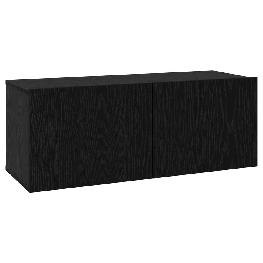 Tv-meubelset 6 pcs 80 x 30 x 30 cm Zwart eiken Bewerkt hout