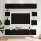 Tv-meubelset 8 stuks 100x30x30 cm zwart eiken