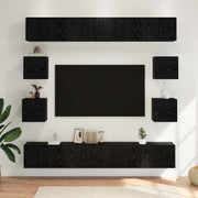Tv-meubelset 8 stuks 100x30x30 cm zwart eiken