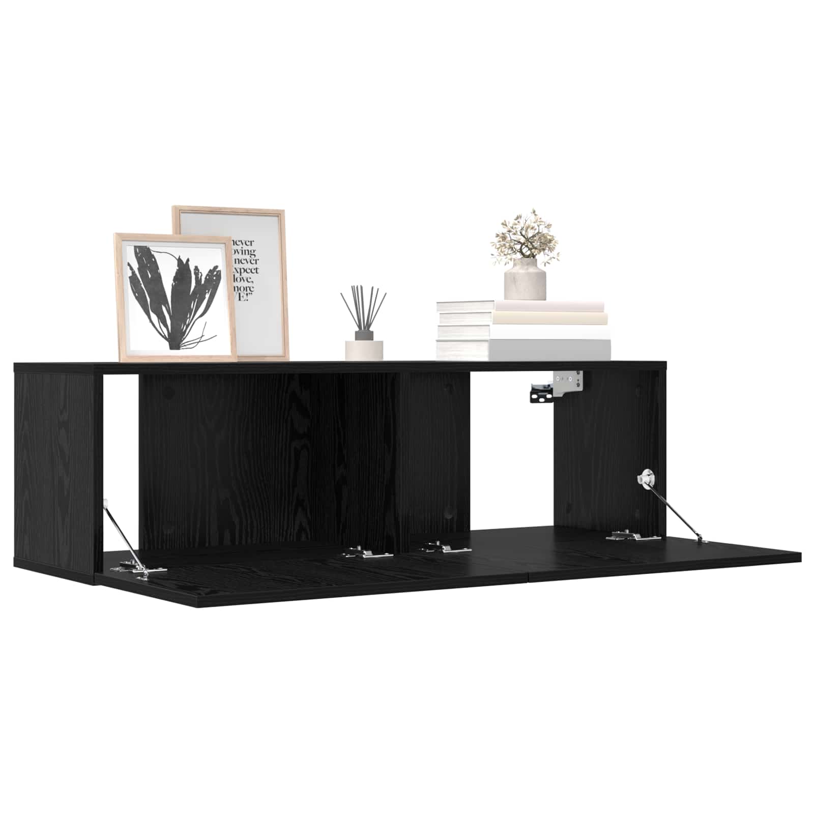 Tv-meubelset 8 pcs 100 x 30 x 30 cm Zwart eiken Bewerkt hout
