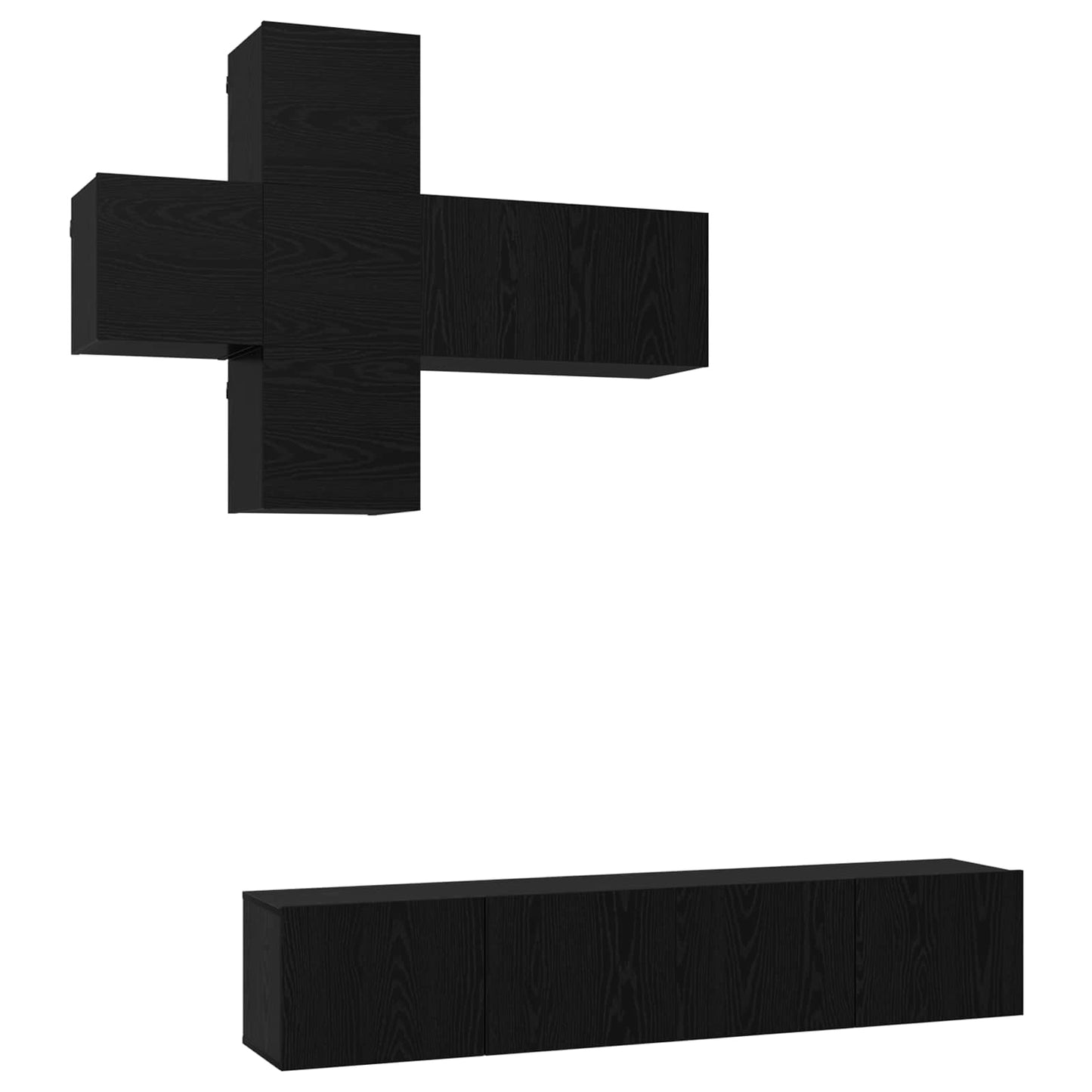 Tv-meubelset Wandgemonteerd 3 pcs Bewerkt hout