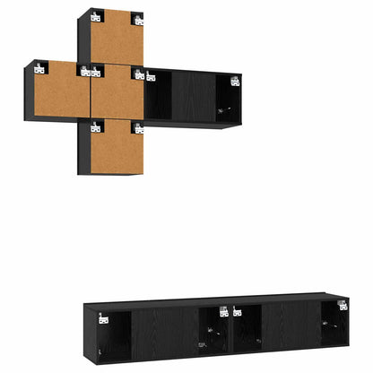 Tv-meubelset Wandgemonteerd 3 pcs Bewerkt hout