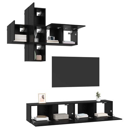 Tv-meubelset Wandgemonteerd 3 pcs Bewerkt hout