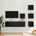 Tv-meubelset 6 stuks 60x30x30 cm zwart eiken