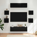 Tv-meubelset 8 pcs 120 x 30 x 30 cm Zwart eiken Bewerkt hout