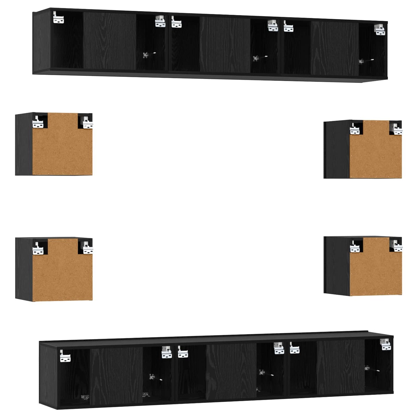 Tv-meubelset 10 pcs 180 x 30 x 30 cm Zwart eiken Bewerkt hout