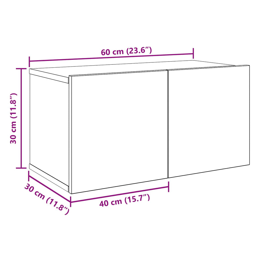 Tv-meubelset 10 pcs 180 x 30 x 30 cm Zwart eiken Bewerkt hout