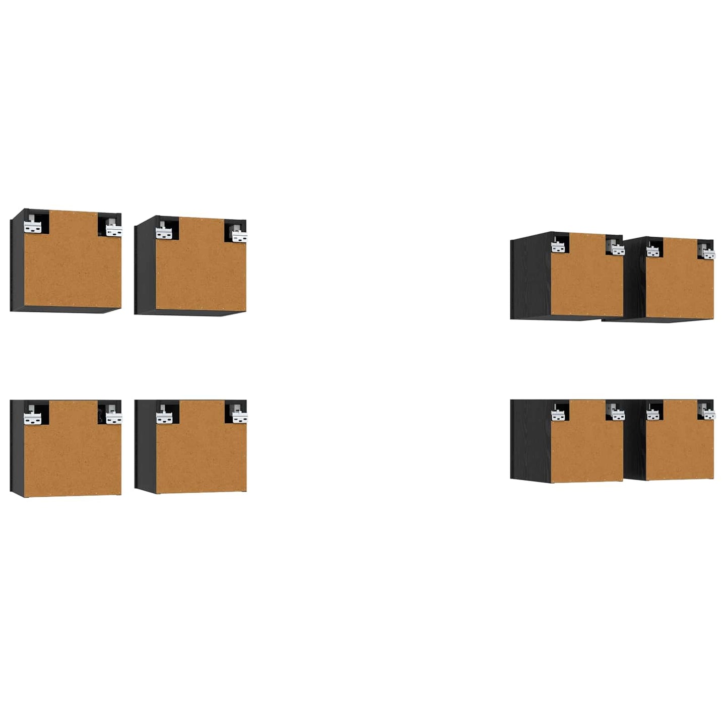 Wandgemonteerde TV-kast 8 pcs Zwart eiken 30,5 x 30 x 30 cm