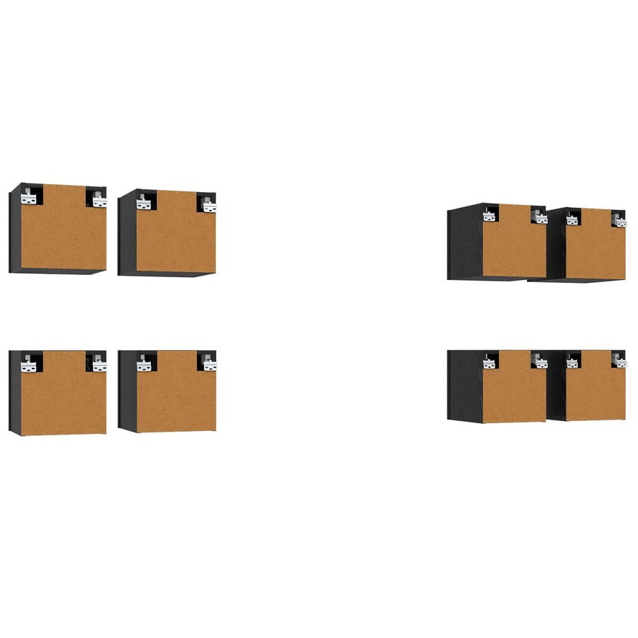 Wandgemonteerde TV-kast 8 pcs Zwart eiken 30,5 x 30 x 30 cm