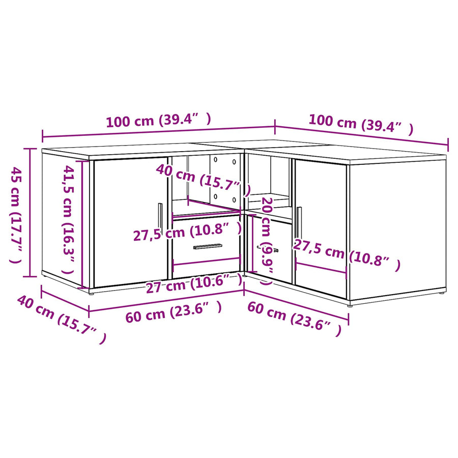 Hoekkast 2 pcs