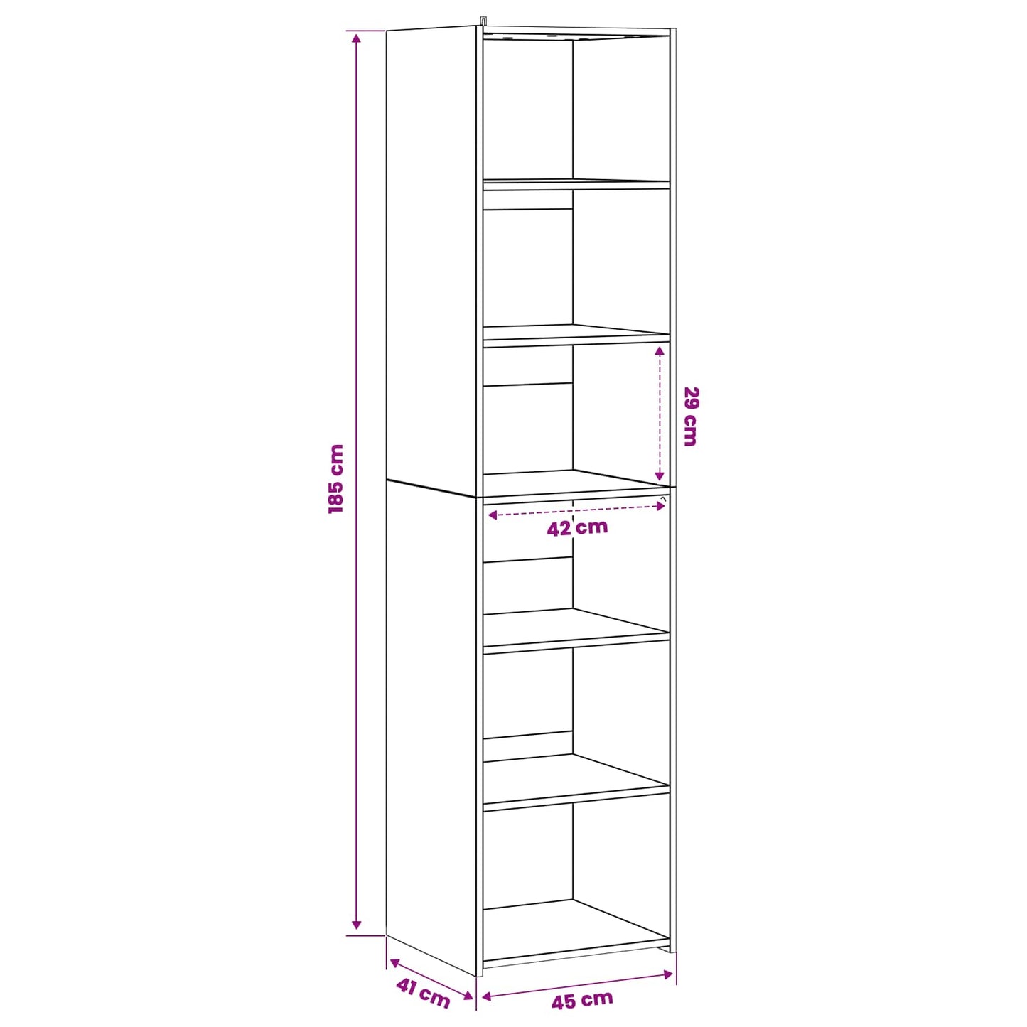Dressoir Eikenhout 45 x 41 x 185 cm Bewerkt hout