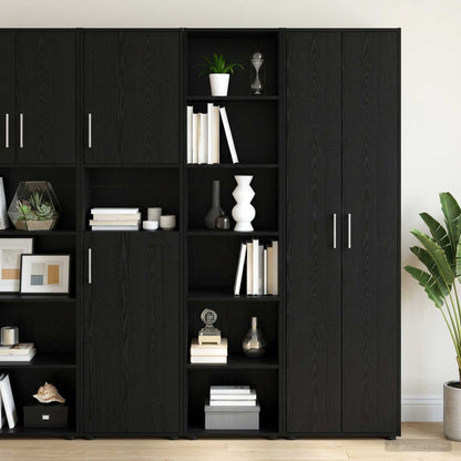 Dressoir Zwart eiken 45 x 41 x 185 cm Bewerkt hout
