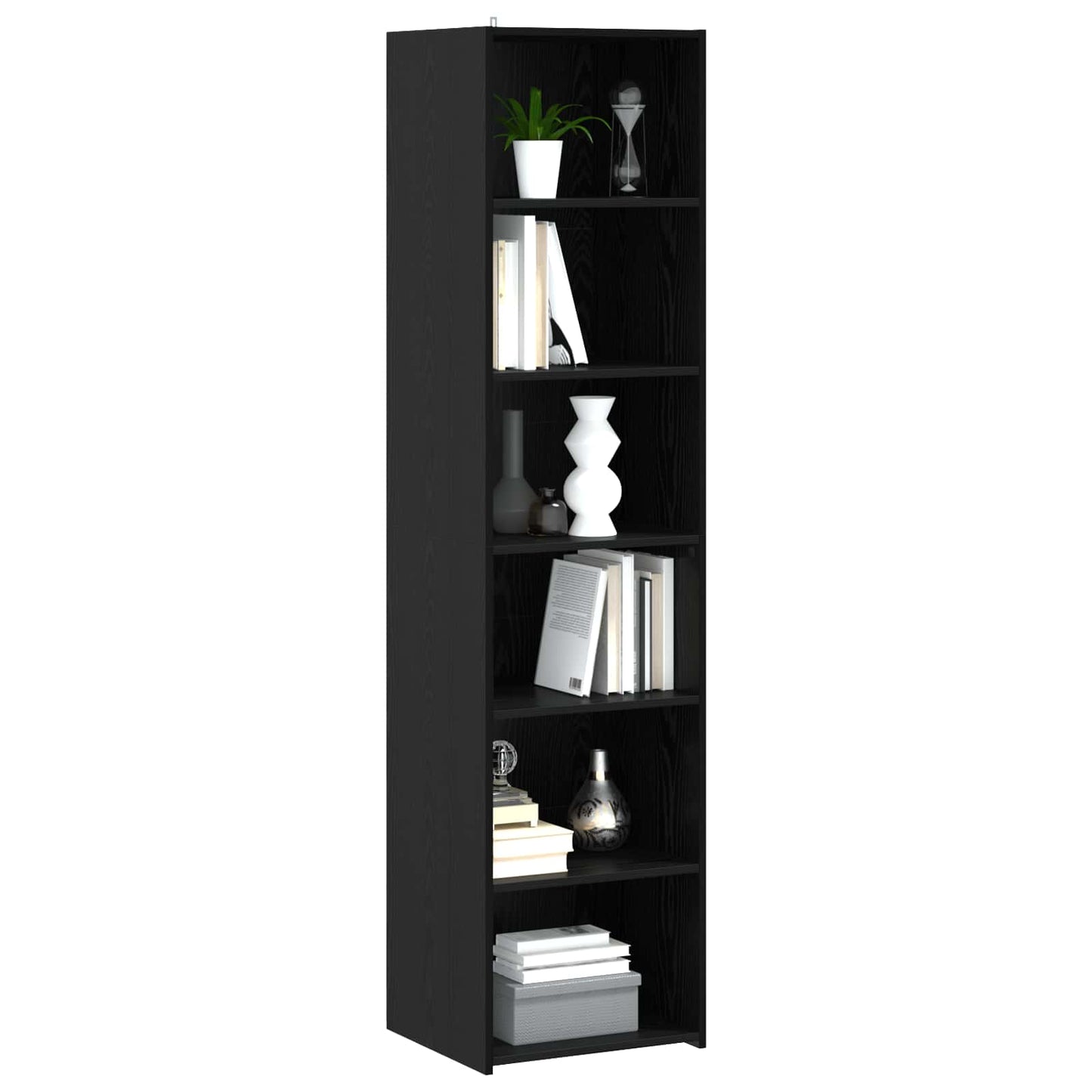 Dressoir Zwart eiken 45 x 41 x 185 cm Bewerkt hout