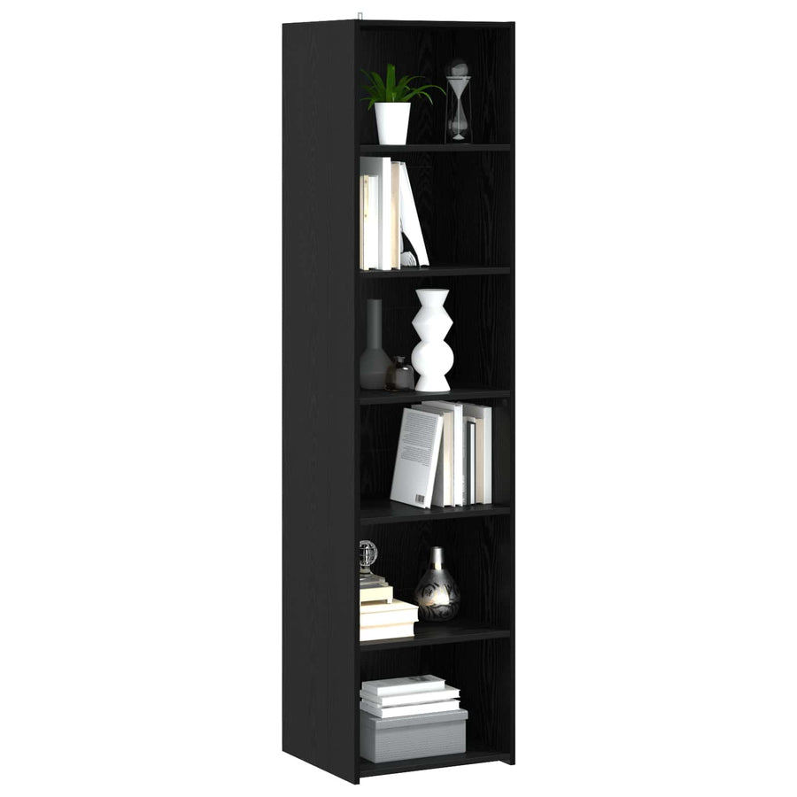 Dressoir Zwart eiken 45 x 41 x 185 cm Bewerkt hout