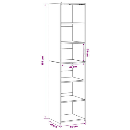 Dressoir Zwart eiken 45 x 41 x 185 cm Bewerkt hout