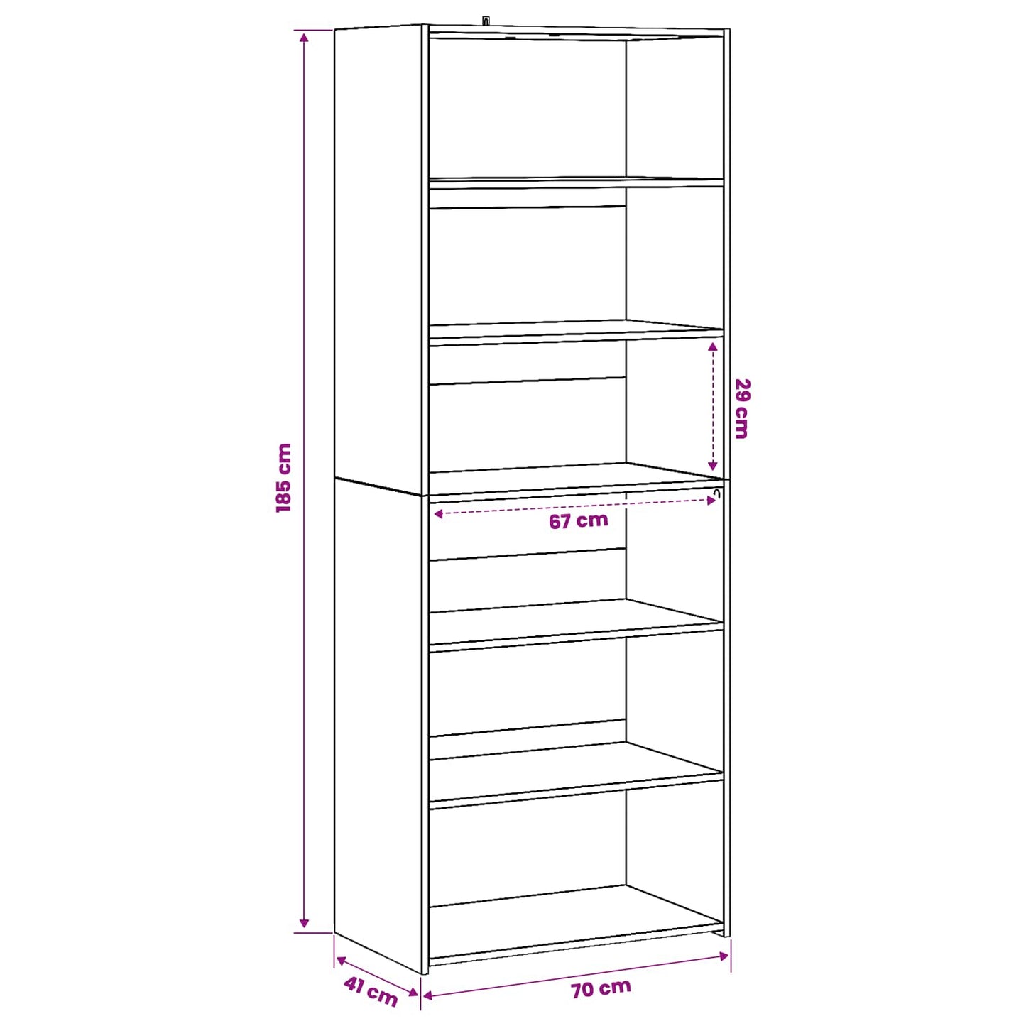 Dressoir Eikenhout 70 x 41 x 185 cm Bewerkt hout