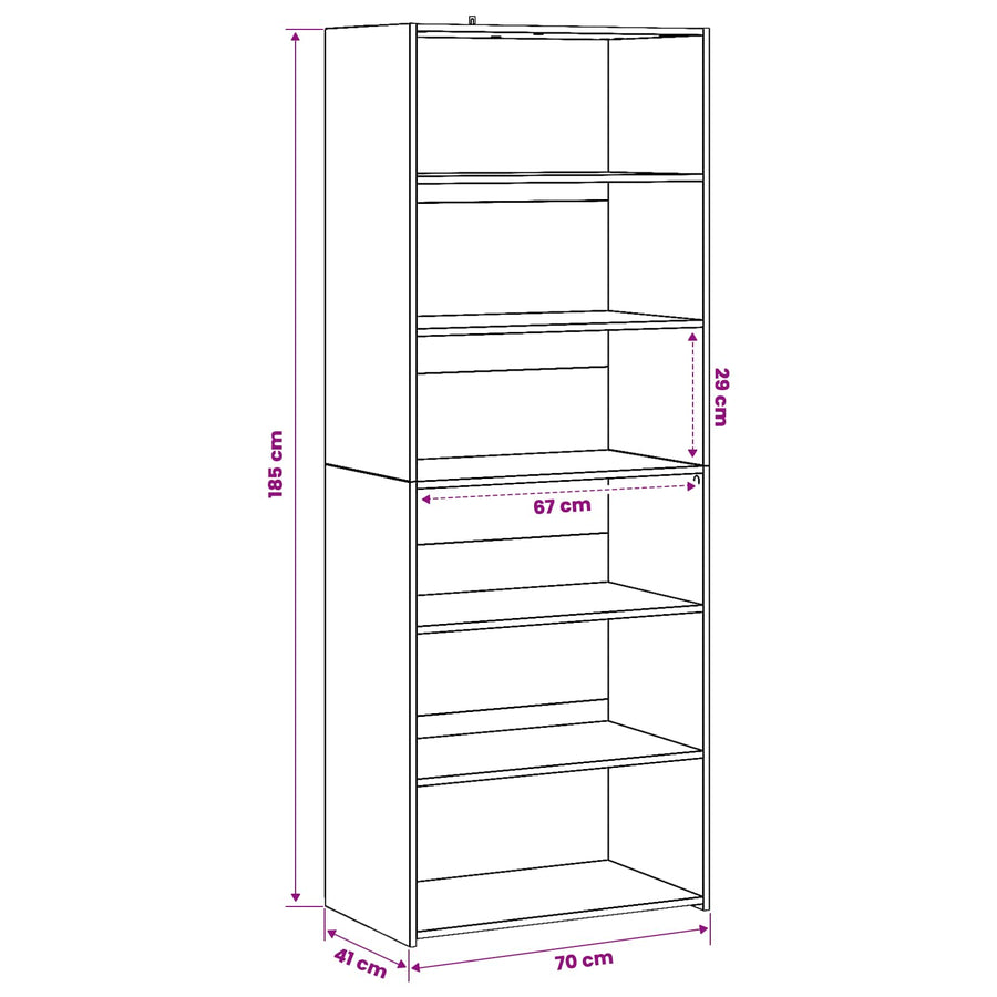 Dressoir Eikenhout 70 x 41 x 185 cm Bewerkt hout