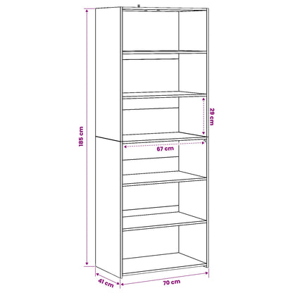 Dressoir Artisanaal eiken 70 x 41 x 185 cm Bewerkt hout