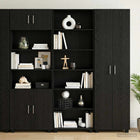 Dressoir 70x41x185 cm zwart eiken bewerkt hout