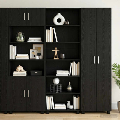 Dressoir Zwart eiken 70 x 41 x 185 cm Bewerkt hout