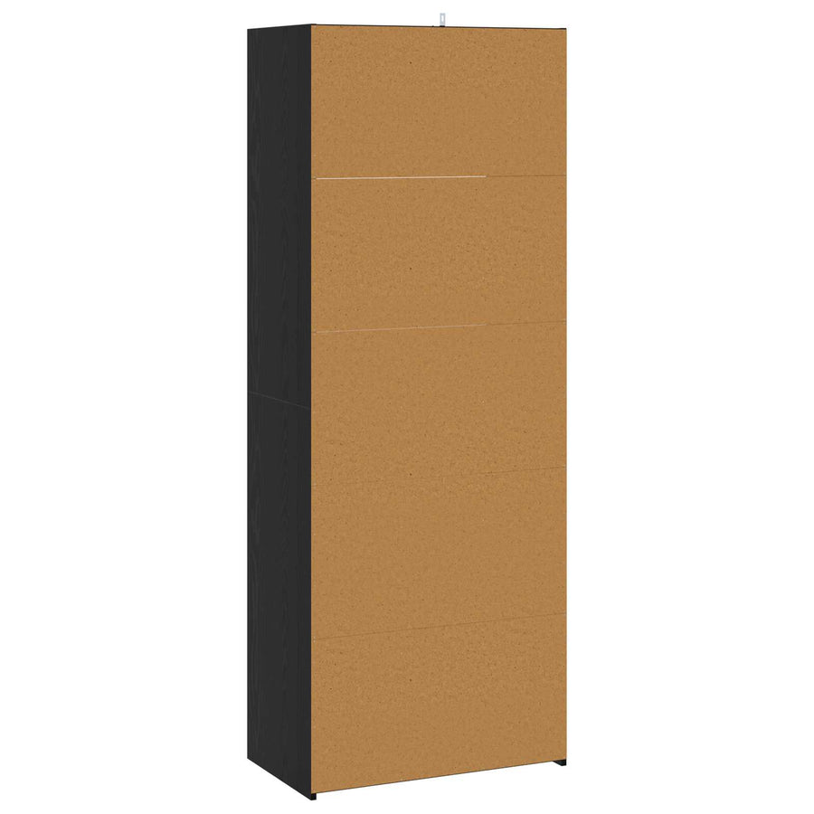 Dressoir Zwart eiken 70 x 41 x 185 cm Bewerkt hout