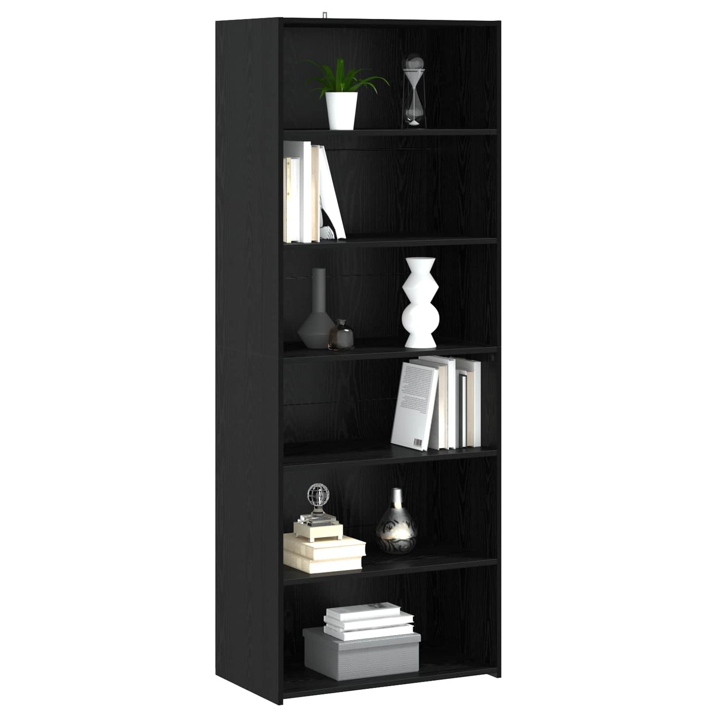 Dressoir Zwart eiken 70 x 41 x 185 cm Bewerkt hout