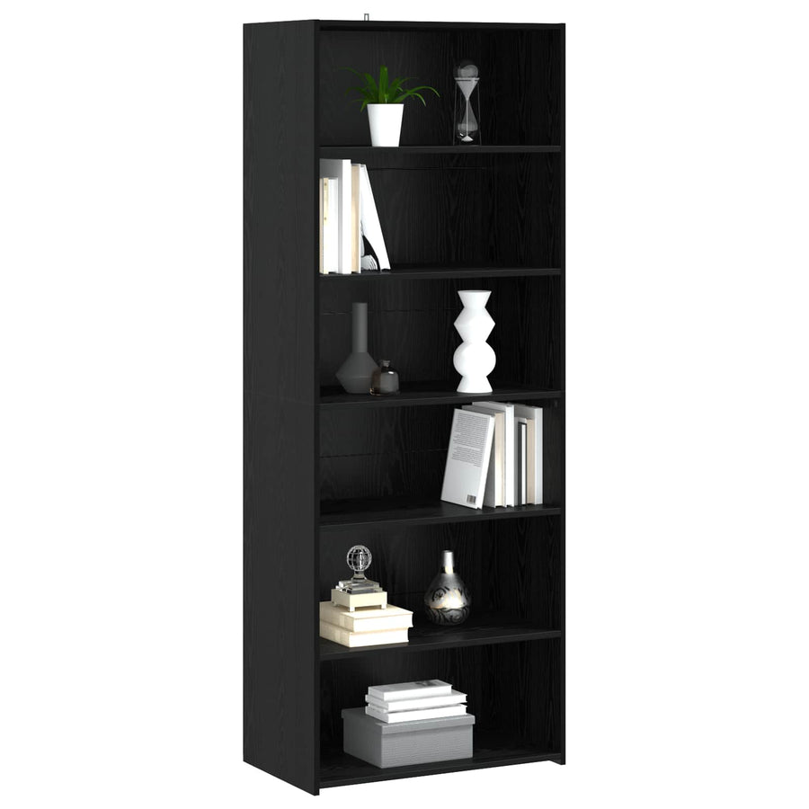 Dressoir Zwart eiken 70 x 41 x 185 cm Bewerkt hout