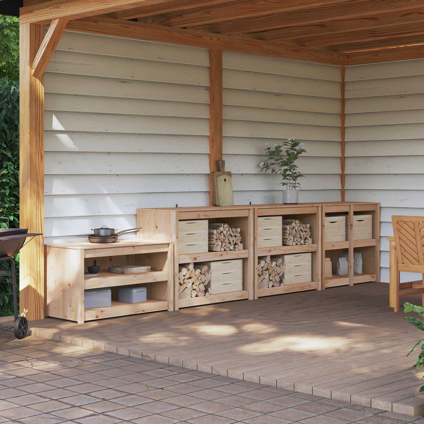 Buitenkeukenkast MEPPEL 4 st Natuurlijk Douglas