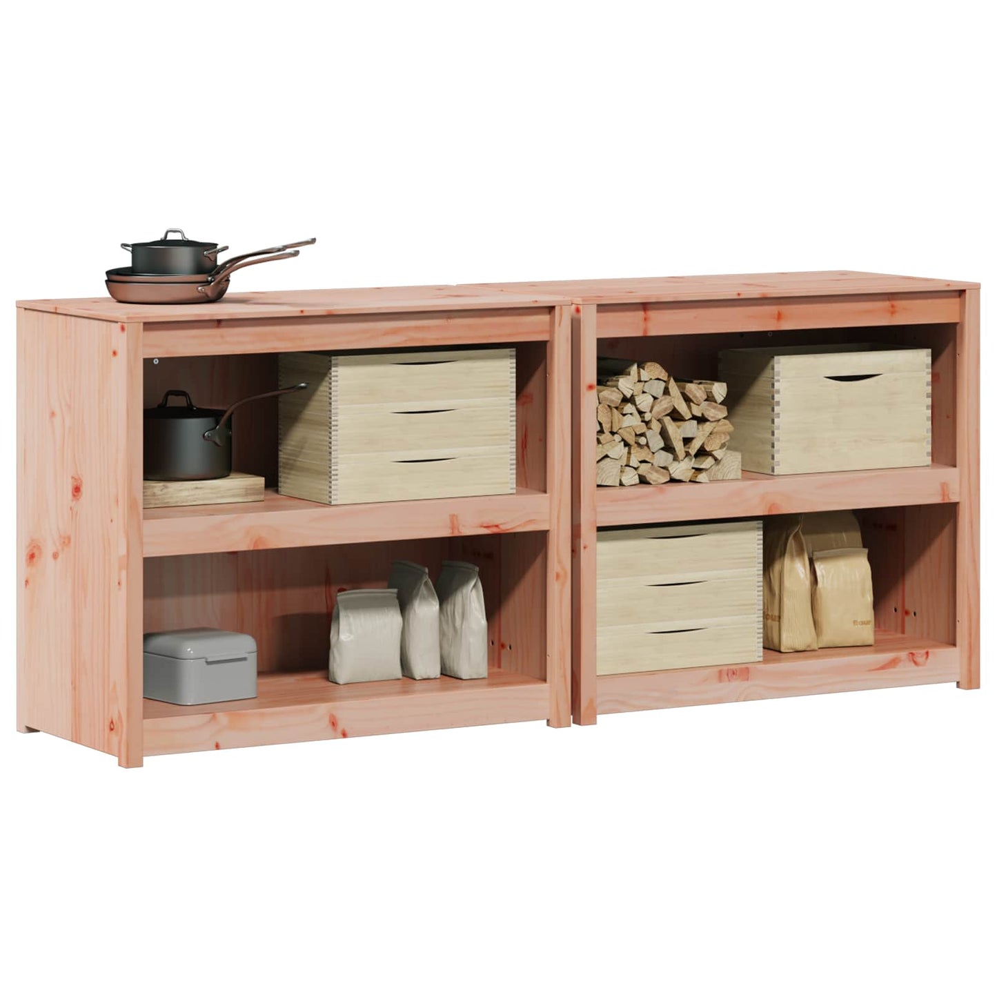 Buitenkeukenkast MEPPEL 2 pcs Natuurlijk Douglas