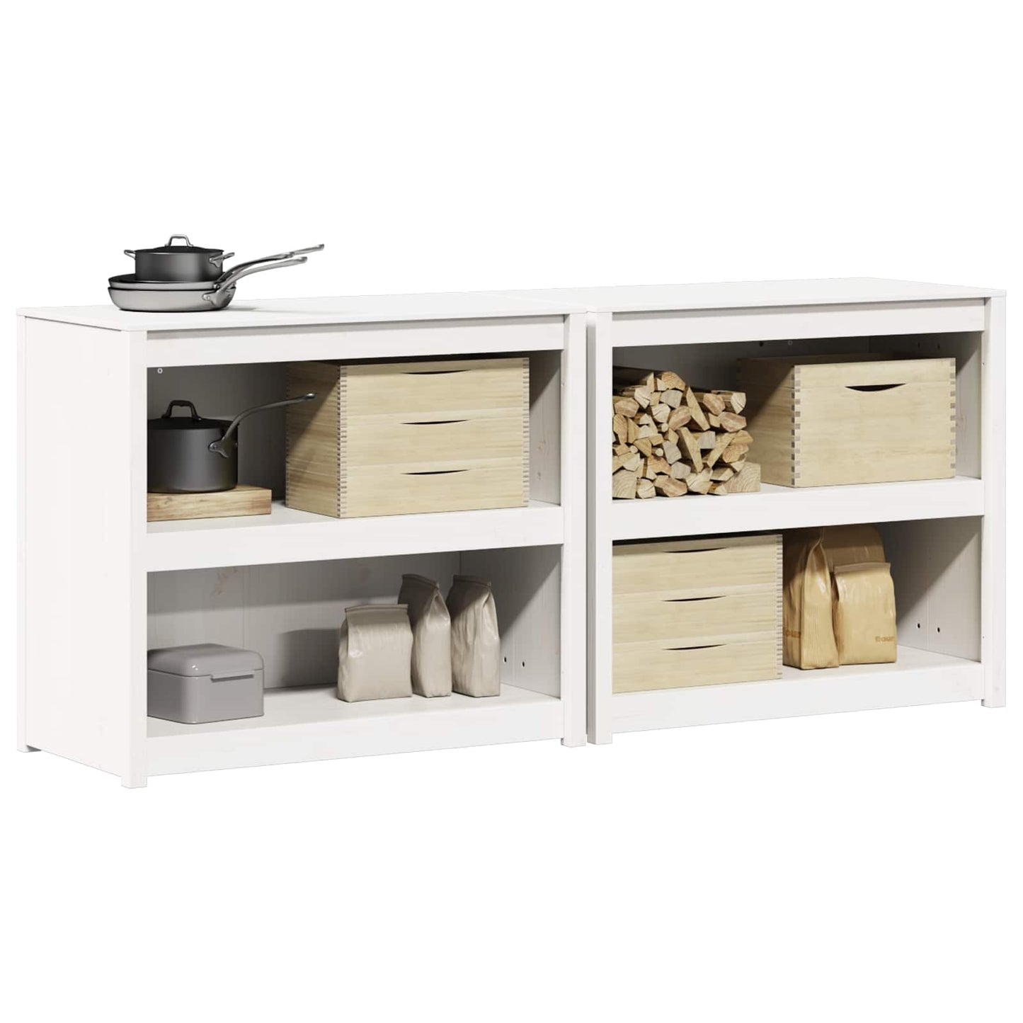 Buitenkeukenkast MEPPEL 2 pcs Wit 212 x 55 x 92 cm
