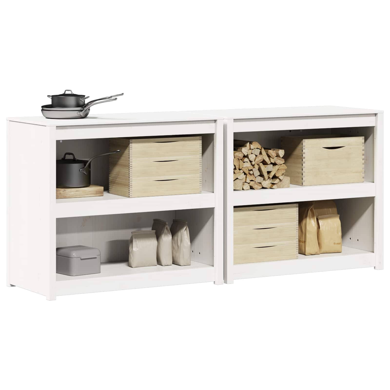 Buitenkeukenkast MEPPEL 2 pcs Wit 212 x 55 x 92 cm