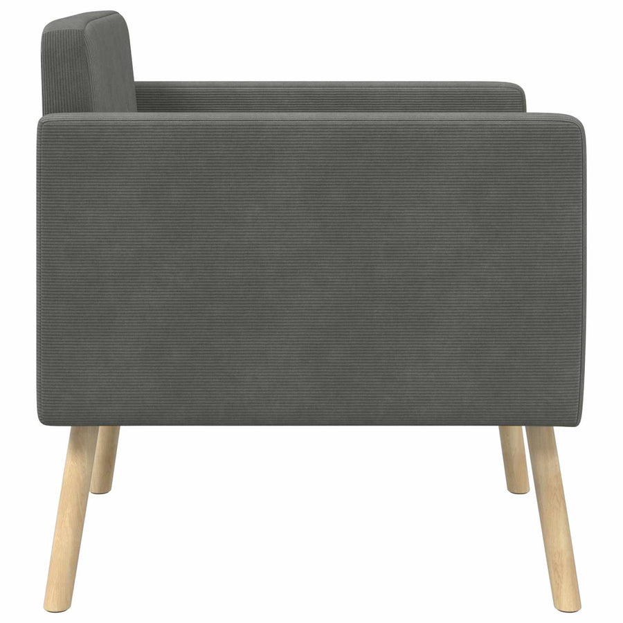 Accentstoel Donkergrijs Ribstof