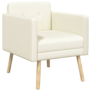 Accentstoel crèmekleurig ribstof 68x73x79 cm