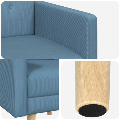 Accentstoel Blauw Ribstof