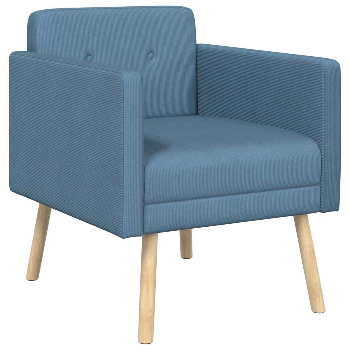 Accentstoel Blauw Ribstof
