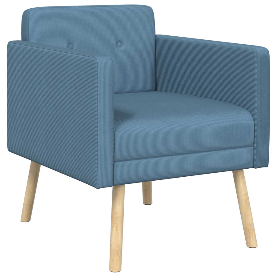 Accentstoel Blauw Ribstof