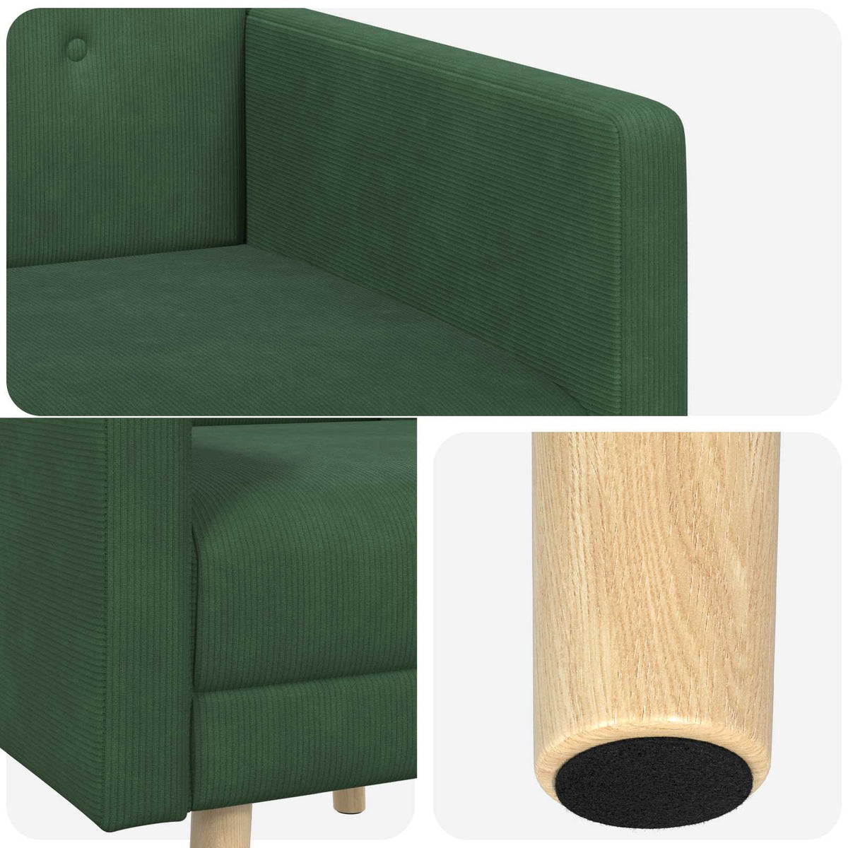 Accentstoel Jungle Groen Ribstof
