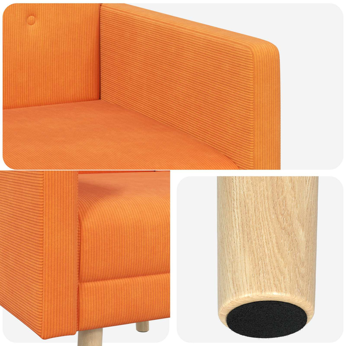Accentstoel Oranje Ribstof