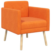 Accentstoel oranje ribstof 68x73x79 cm