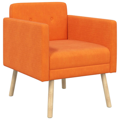 Accentstoel Oranje Ribstof
