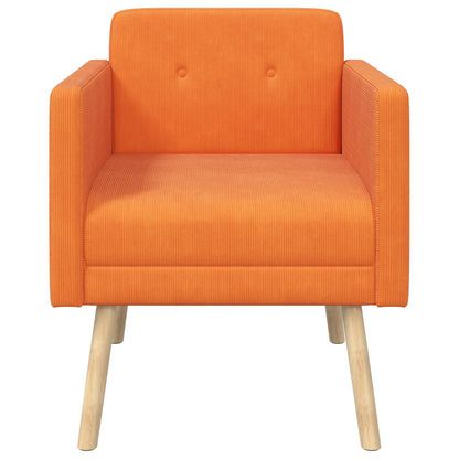 Accentstoel Oranje Ribstof