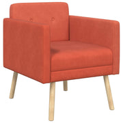 Accentstoel rood-oranje ribstof 68x73x79 cm
